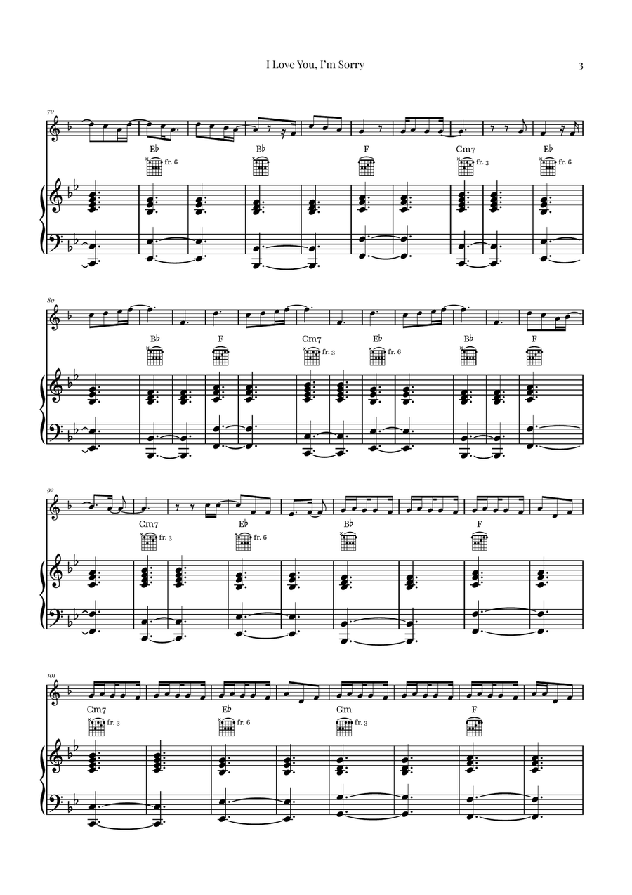 I Love You, I'm Sorry Piano scores gallery preview page 3