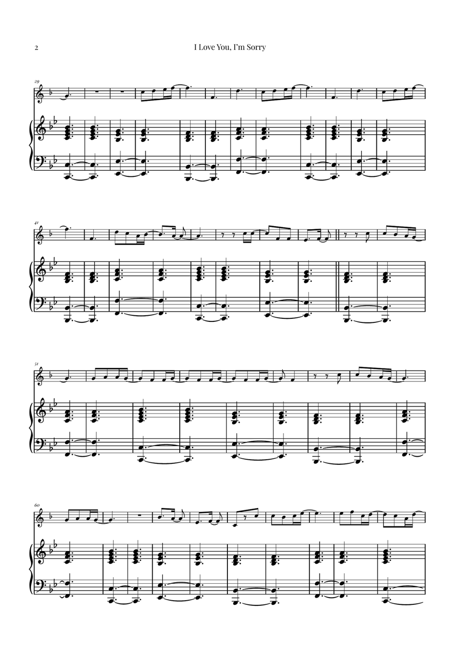 I Love You, I'm Sorry Piano scores gallery preview page 2