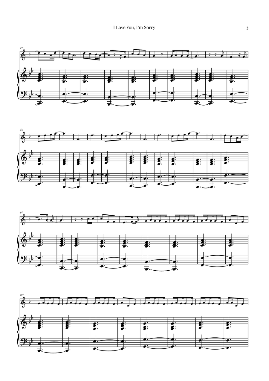 I Love You, I'm Sorry Piano scores gallery preview page 3