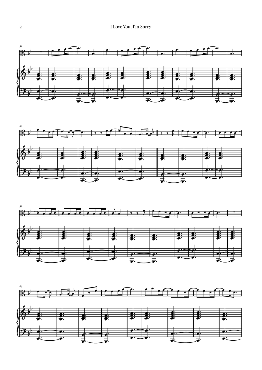 I Love You, I'm Sorry Viola scores gallery preview page 2