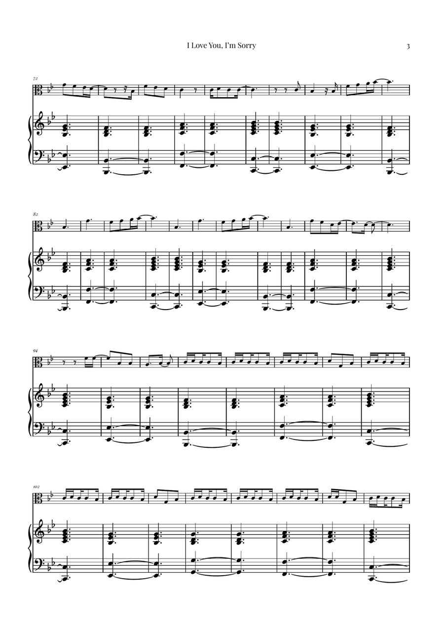 I Love You, I'm Sorry Viola scores gallery preview page 3