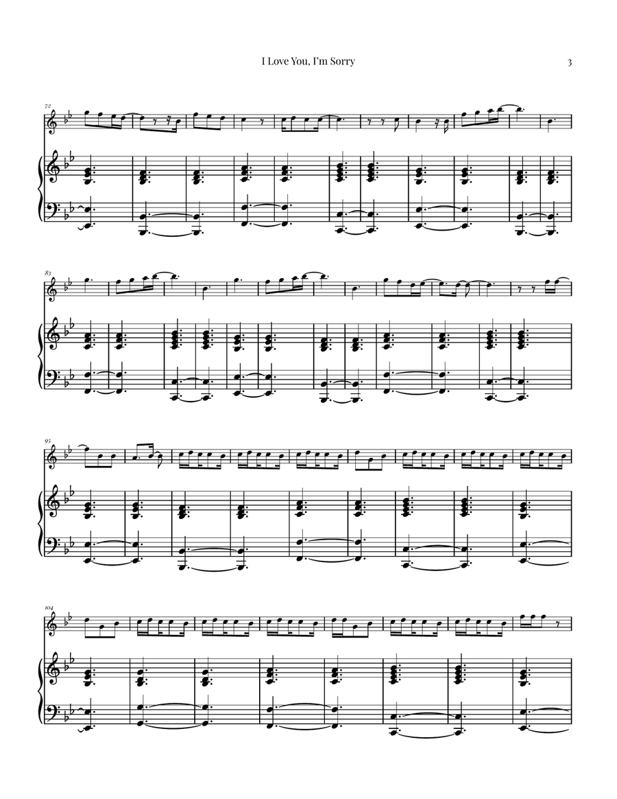 I Love You, I'm Sorry Violin Solo scores gallery preview page 3