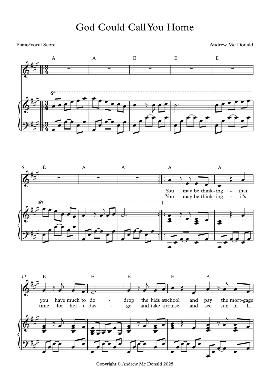 God Could Call You Home God Could Call You Home Piano, Vocal scores gallery preview page 2