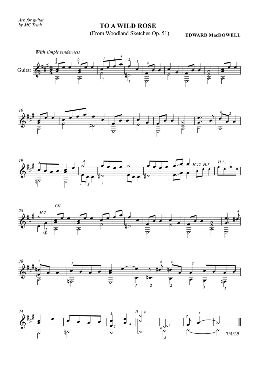 To Wild Rose To Wild Rose Acoustic Guitar scores gallery preview page 1