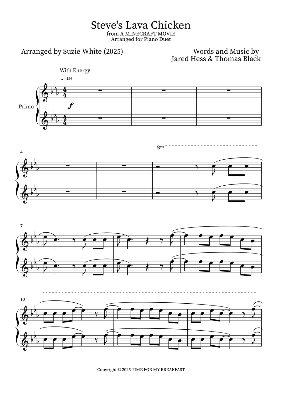 Steve S Lava Chicken Steve S Lava Chicken 1 Piano, 4-Hands scores gallery preview page 2