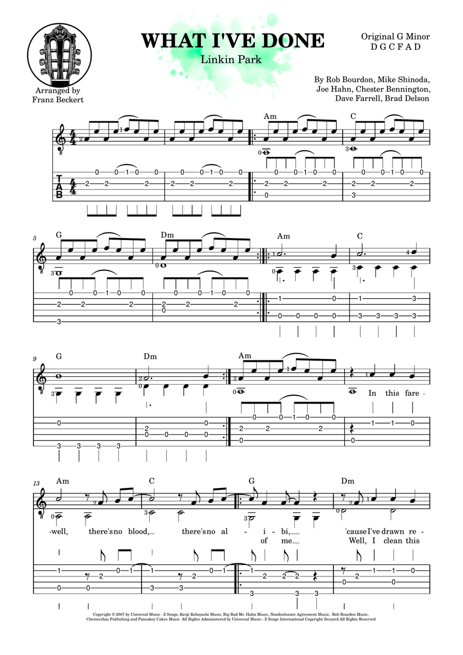 What I've Done What I've Done Acoustic Guitar scores gallery preview page 1
