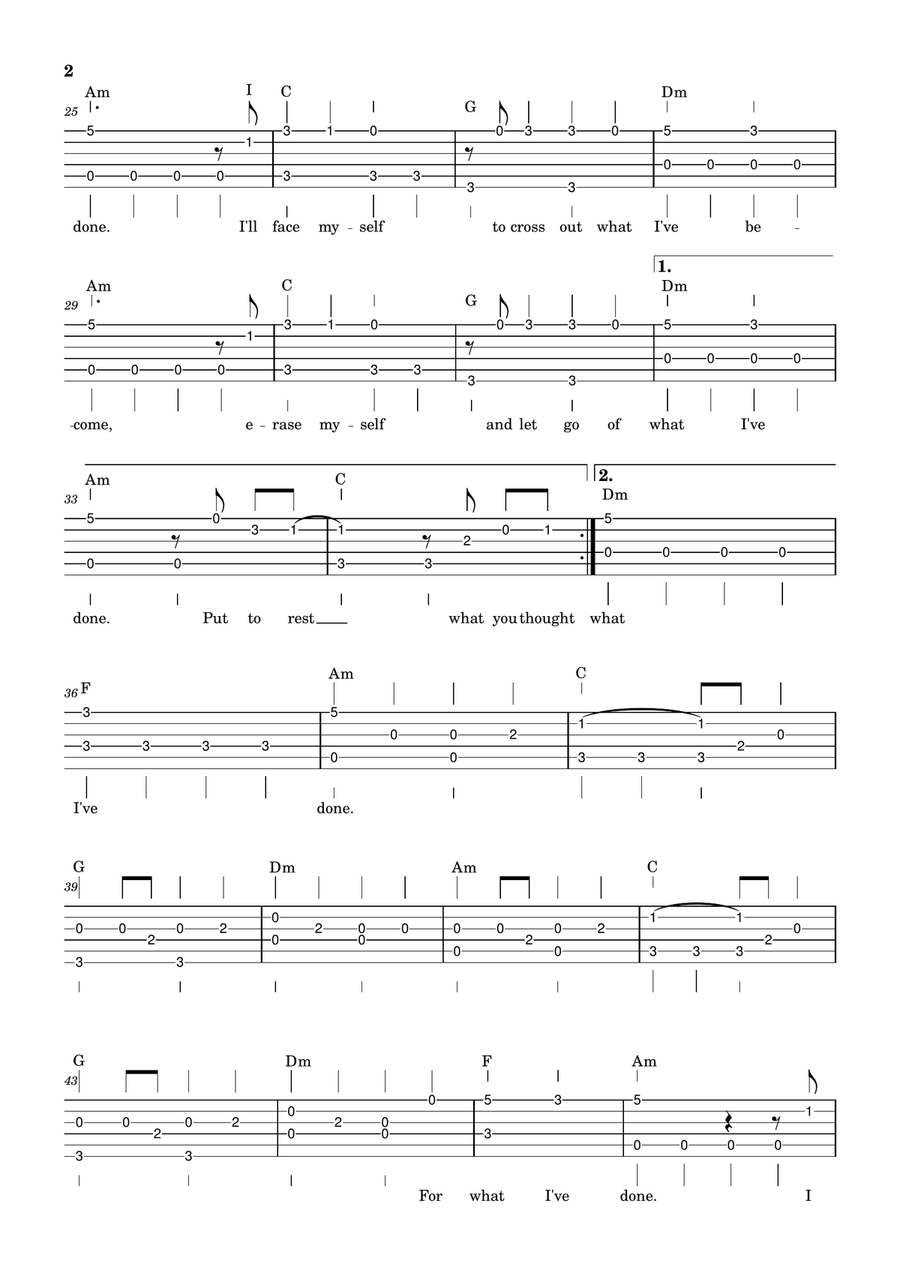 What I've Done Acoustic Guitar scores gallery preview page 2