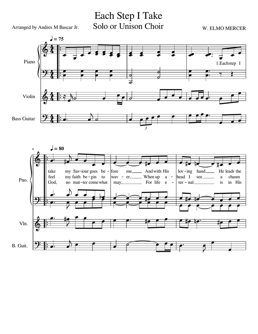 Each Step I Take Each Step I Take A Cappella scores gallery preview page 1