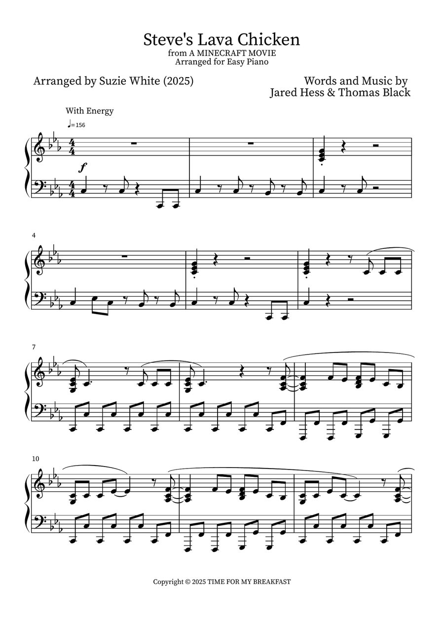 Steve S Lava Chicken Steve S Lava Chicken Easy Piano scores gallery preview page 2