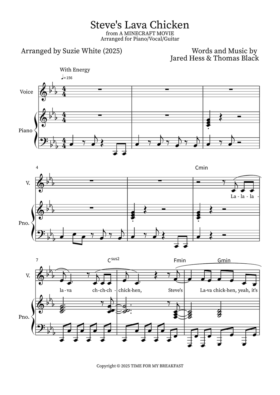 Steve S Lava Chicken Steve S Lava Chicken Piano, Vocal scores gallery preview page 2