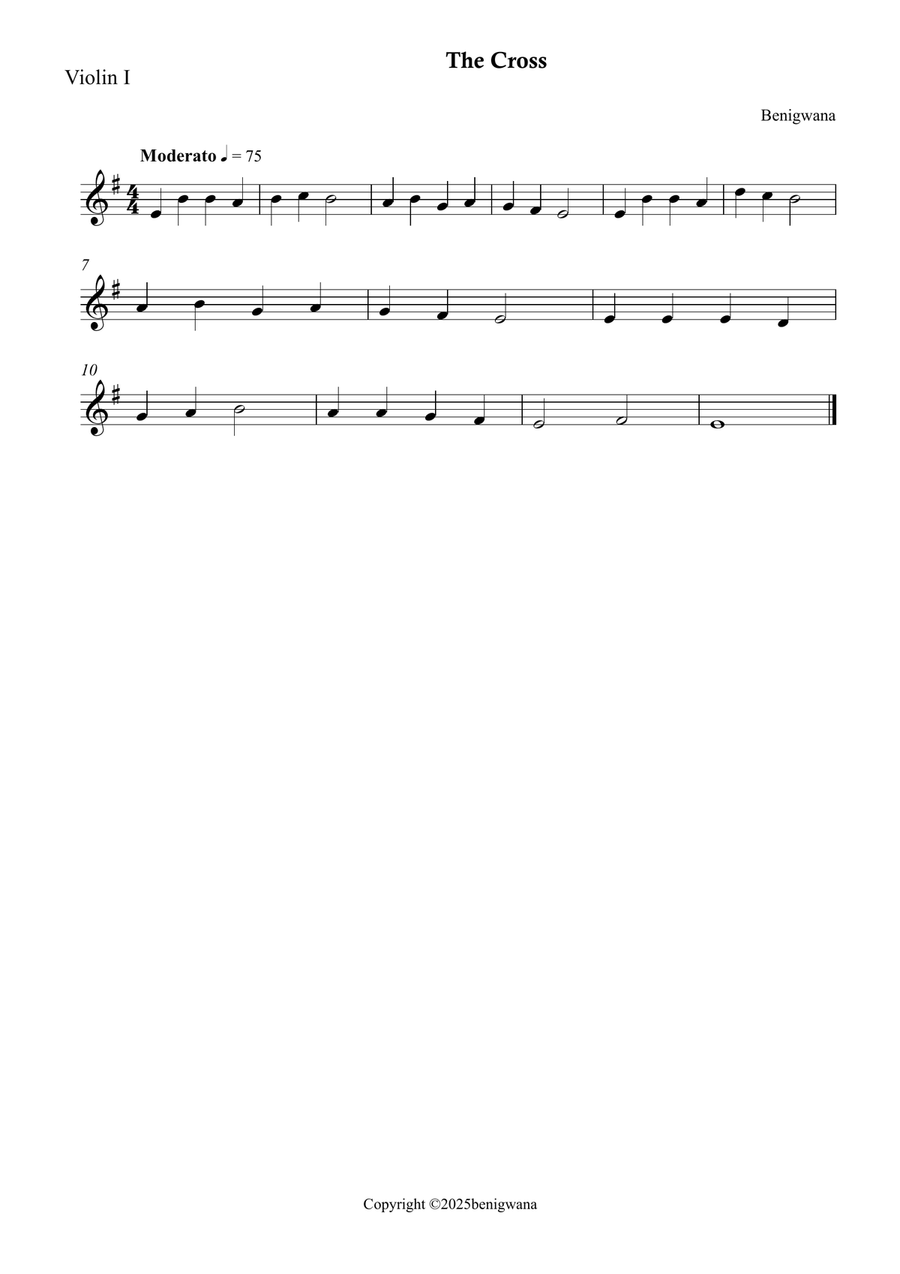 The Cross (Violin 1) Violin Solo scores gallery preview page 1