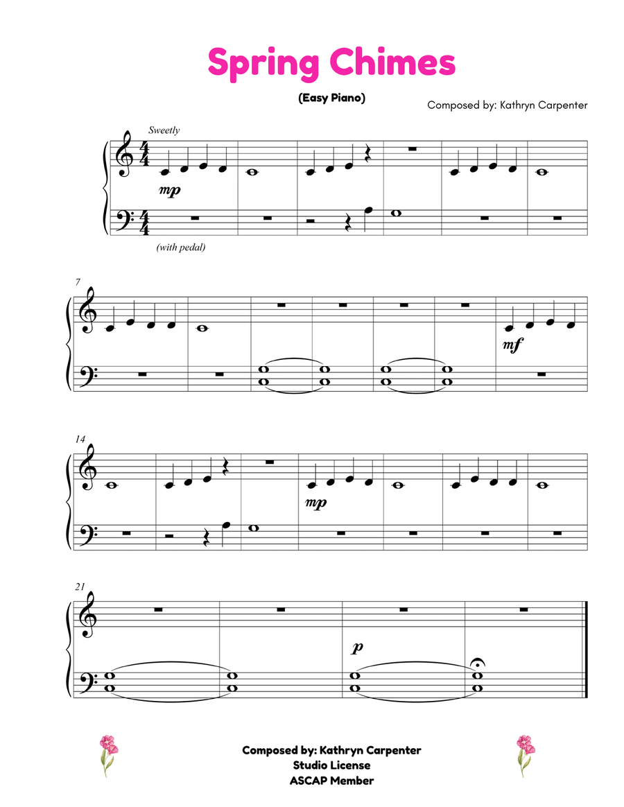 Spring Chimes (Very Easy Piano) Piano Method scores gallery preview page 1