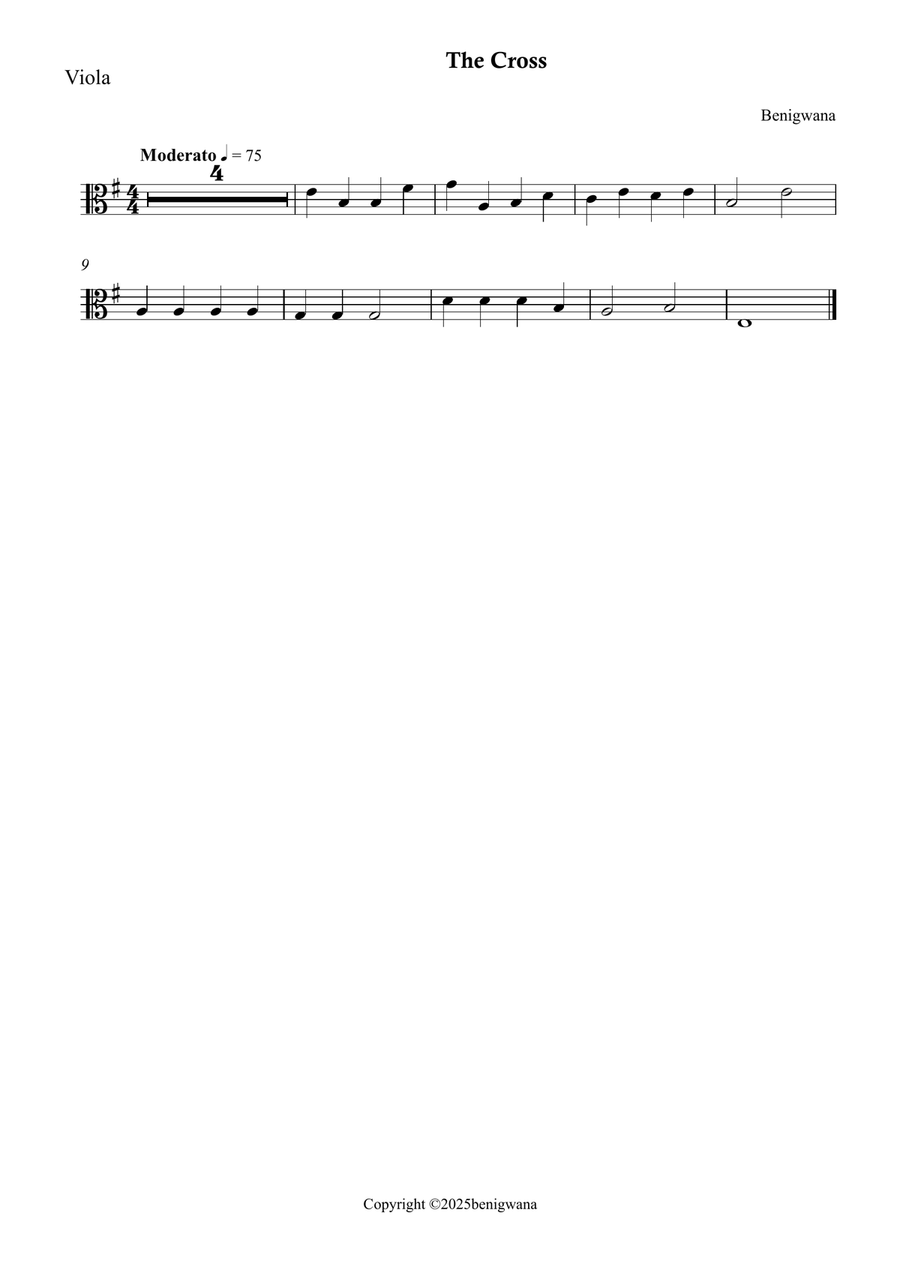 The Cross (Viola) Chamber Music scores gallery preview page 1