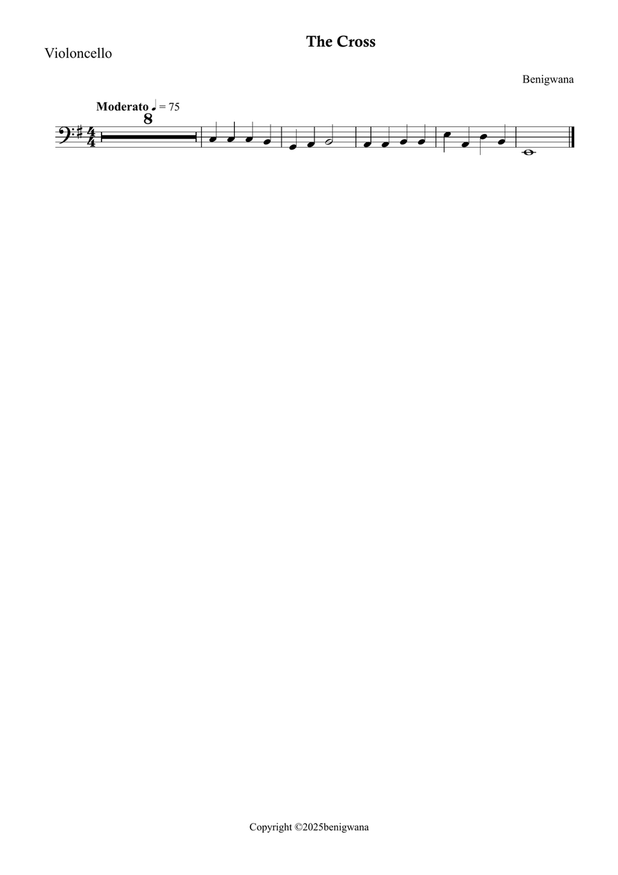 The Cross (Violoncello) Chamber Music scores gallery preview page 1