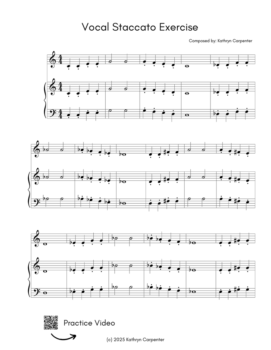 Vocal Staccato Exercise Vocal Staccato Exercise A Cappella scores gallery preview page 1