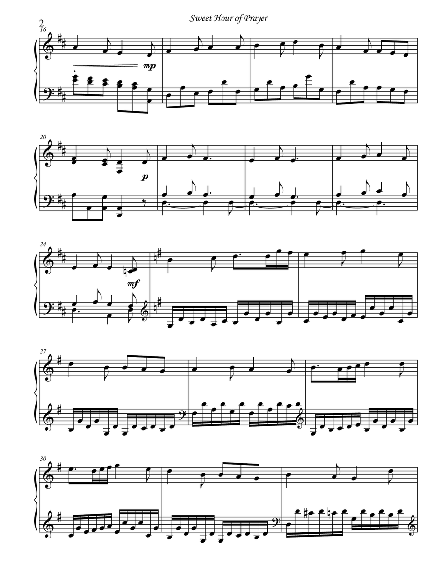 Sweet Hour of Prayer Sweet Hour of Prayer Piano Solo scores gallery preview page 2