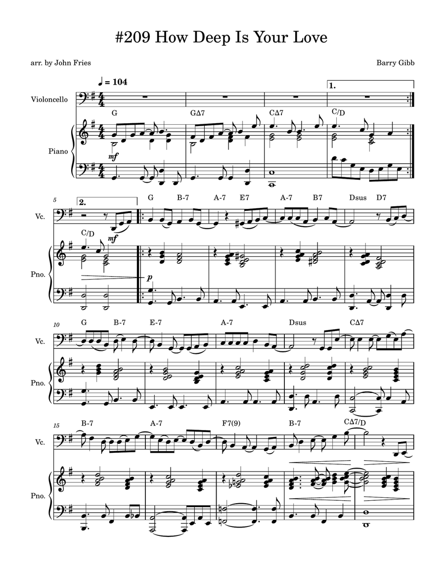 How Deep Is Your Love How Deep Is Your Love Piano scores gallery preview page 1