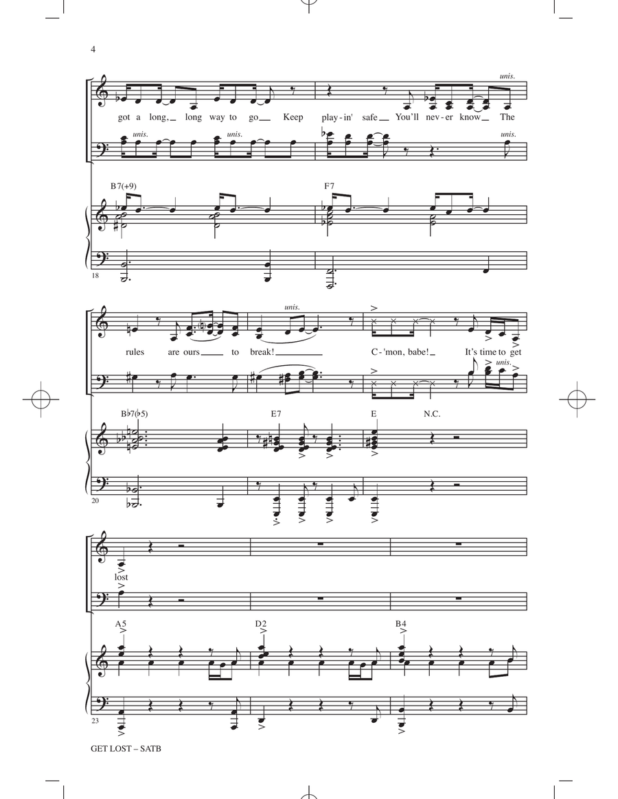 Get Lost (from Moana 2) (arr. Mark Brymer) 4-Part scores gallery preview page 3