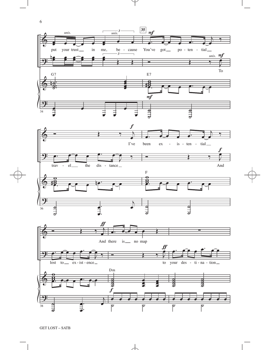 Get Lost (from Moana 2) (arr. Mark Brymer) 4-Part scores gallery preview page 5
