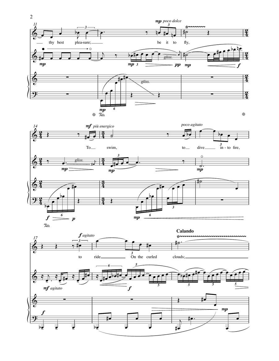 Ariel's Hail (for Soprano, Flute, and Piano) Flute scores gallery preview page 2