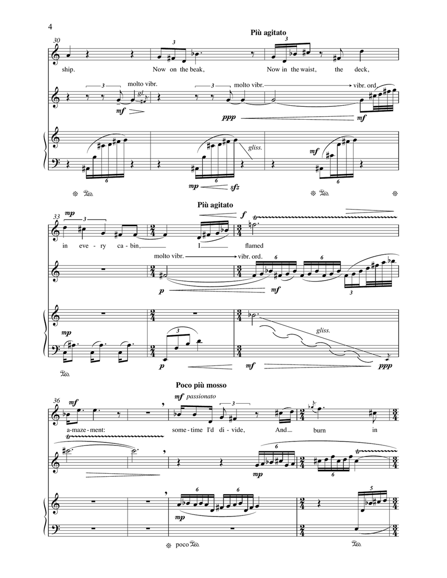 Ariel's Hail (for Soprano, Flute, and Piano) Flute scores gallery preview page 4