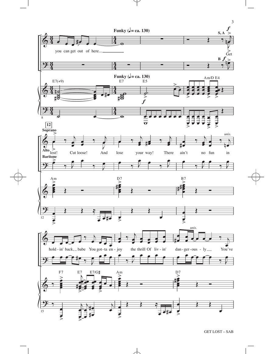 Get Lost (from Moana 2) (arr. Mark Brymer) 3-Part scores gallery preview page 2