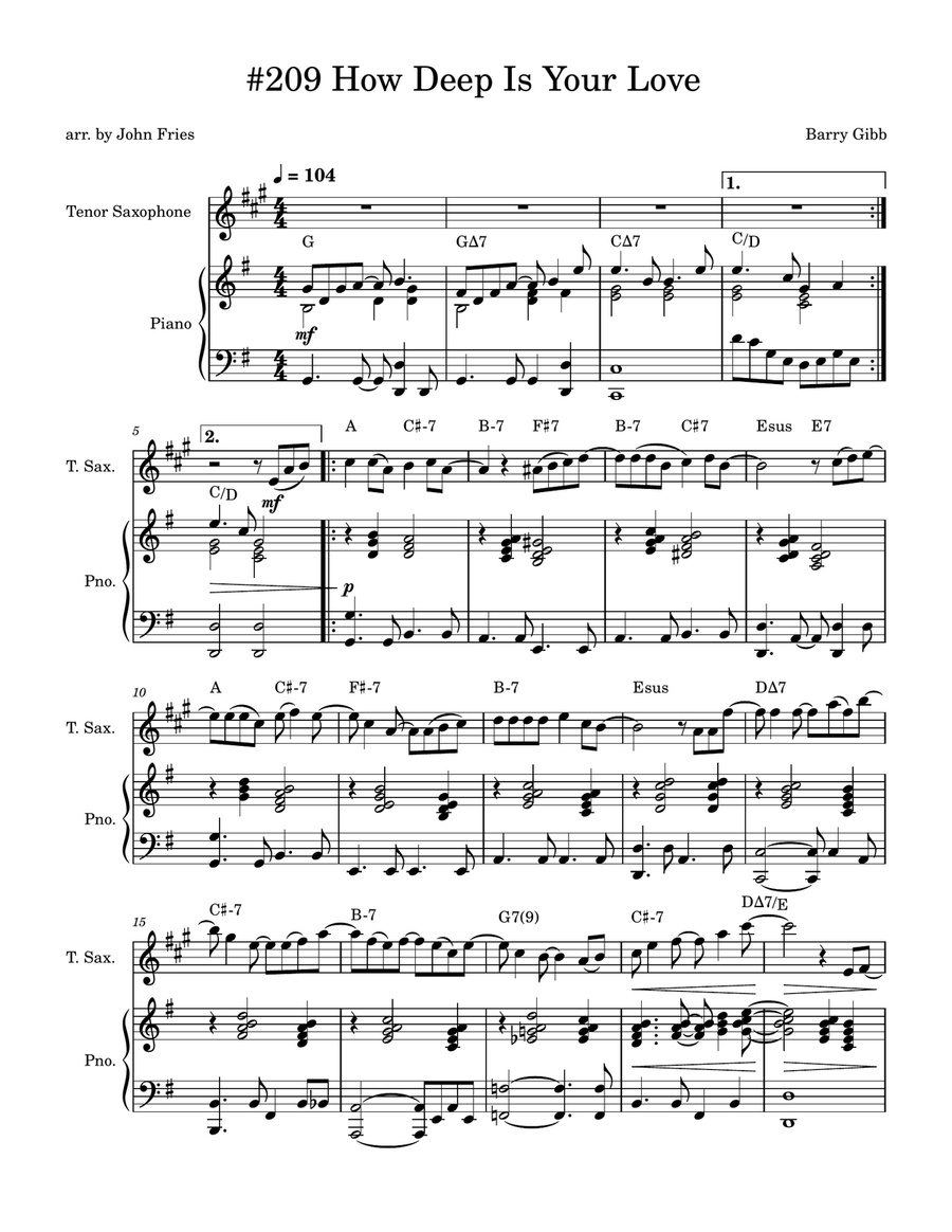 How Deep Is Your Love How Deep Is Your Love Piano scores gallery preview page 1