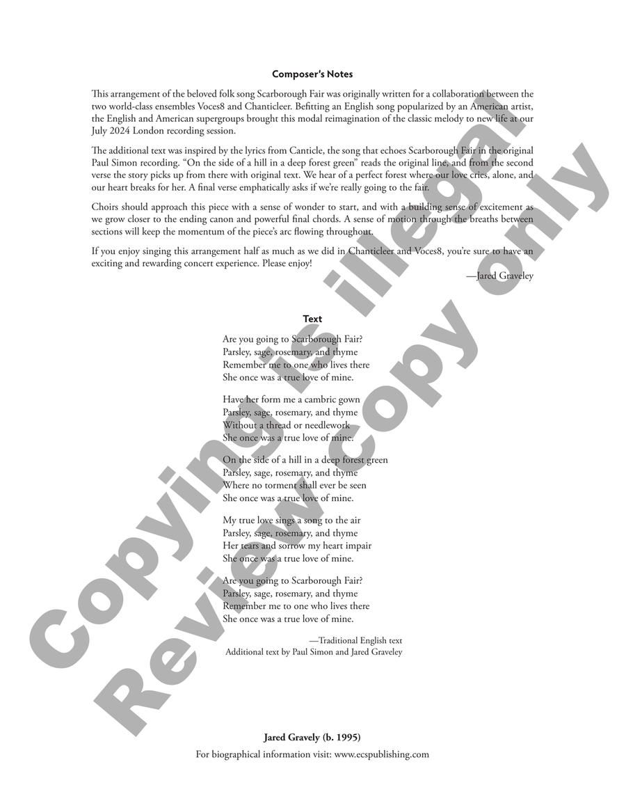 Scarborough Fair 4-Part - Sheet Music page 2