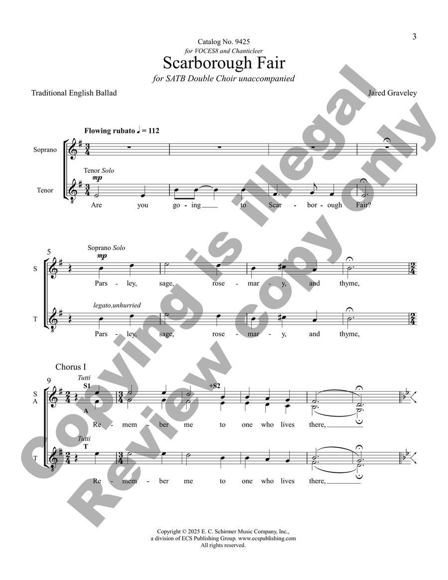 Scarborough Fair 4-Part - Sheet Music page 3