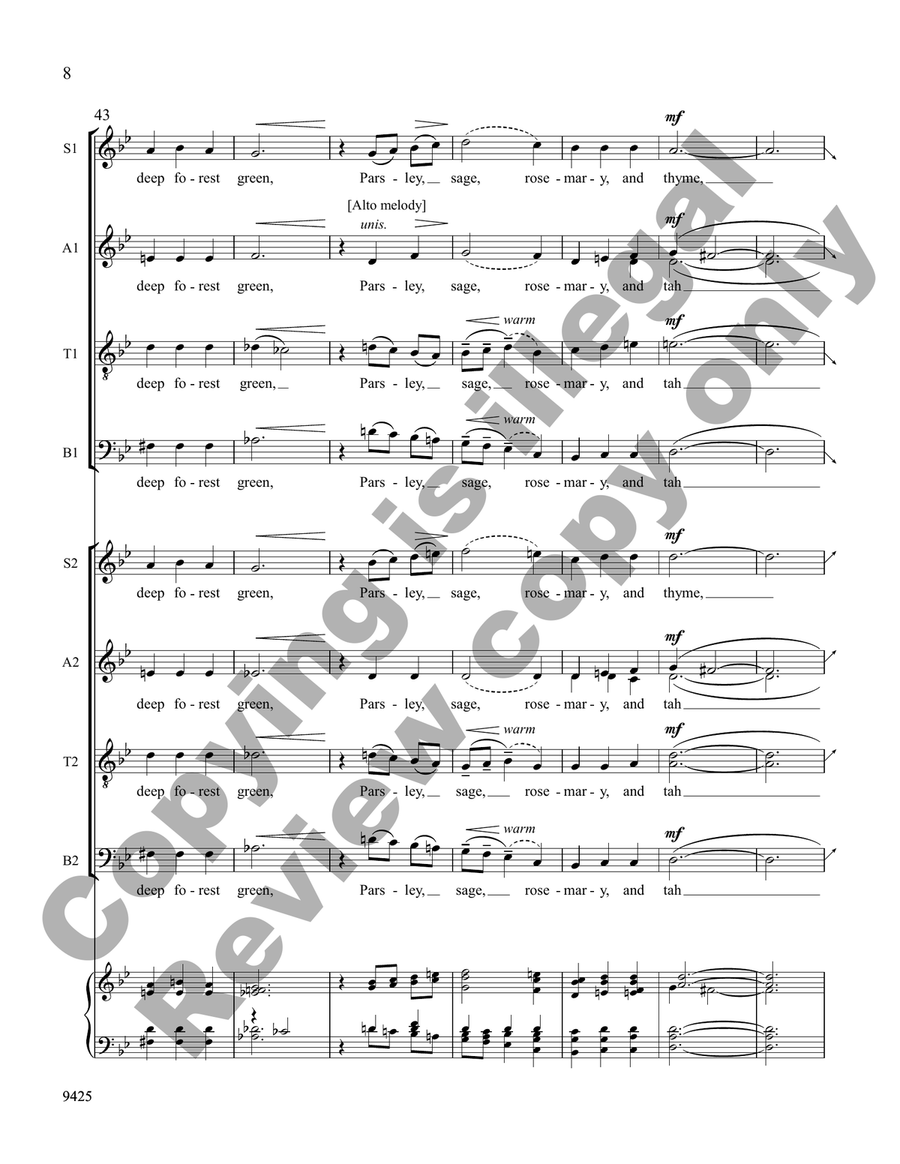 Scarborough Fair 4-Part - Sheet Music page 8