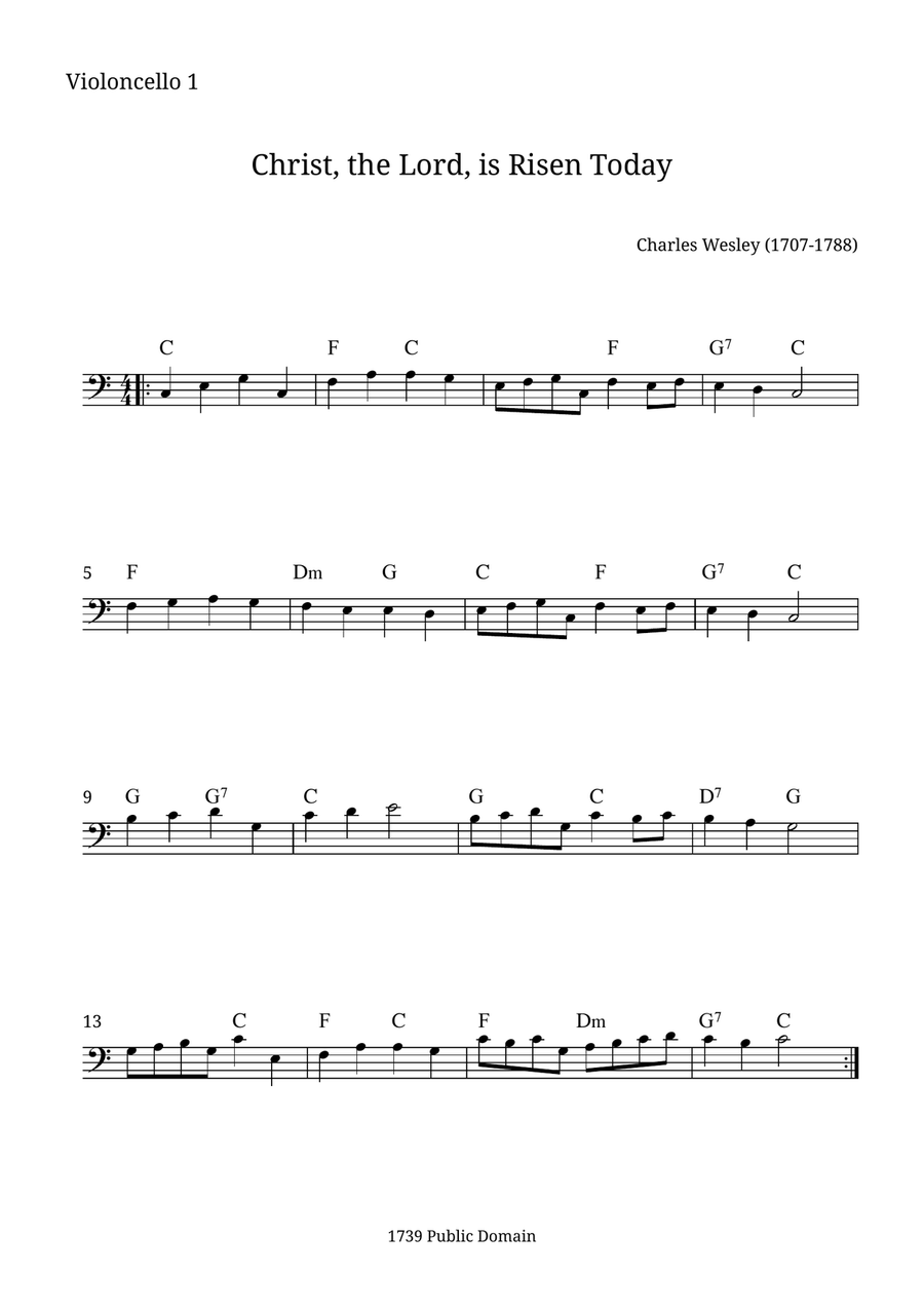 Christ, the Lord, Is Risen Today String Duet scores gallery preview page 2