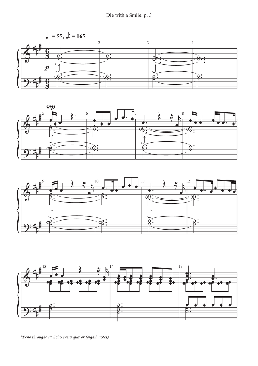 Die With A Smile Die With A Smile Handbell Choir scores gallery preview page 3