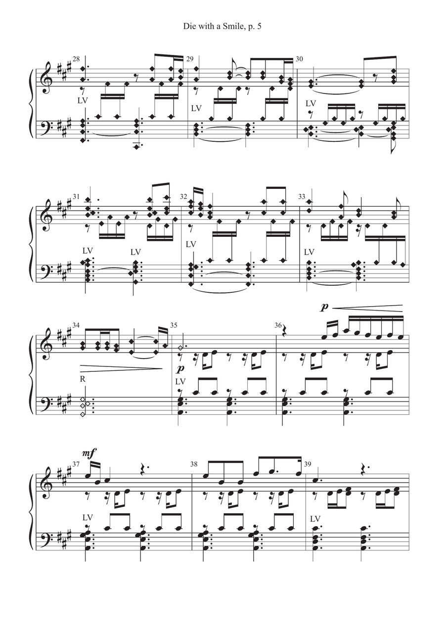 Die With A Smile Die With A Smile Handbell Choir scores gallery preview page 5