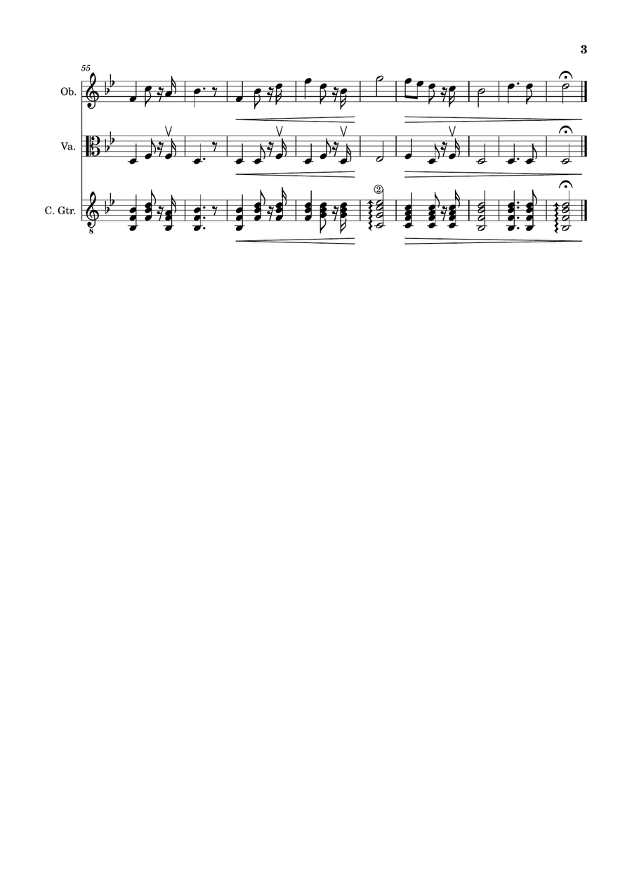 Bridal Chorus. R. Wagner - Oboe, Viola and Guitar. Score and Parts. Small Ensemble scores gallery preview page 3
