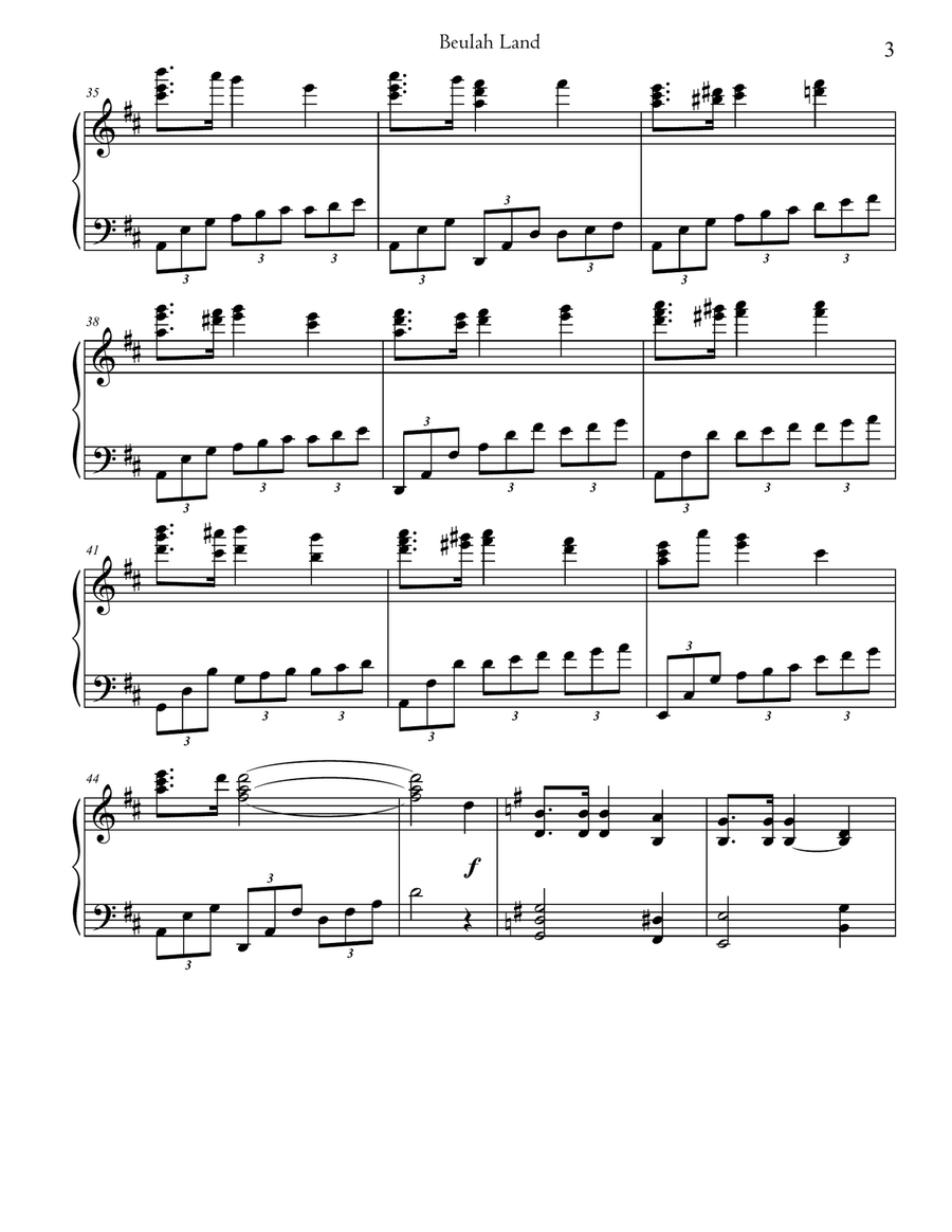 Beulah Land Piano Solo scores gallery preview page 3