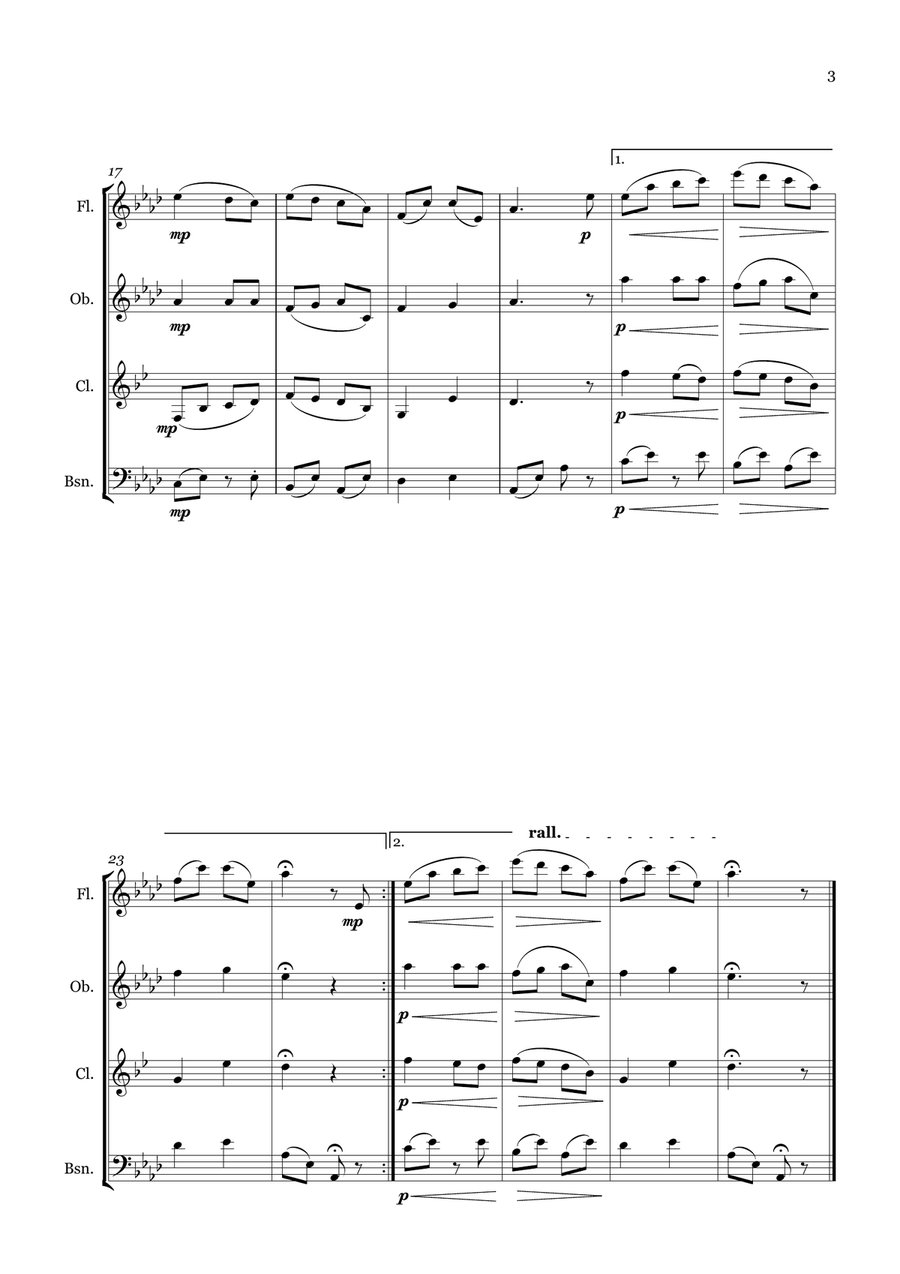 A Wanderer's Song A Wanderer's Song Woodwind Quartet scores gallery preview page 3