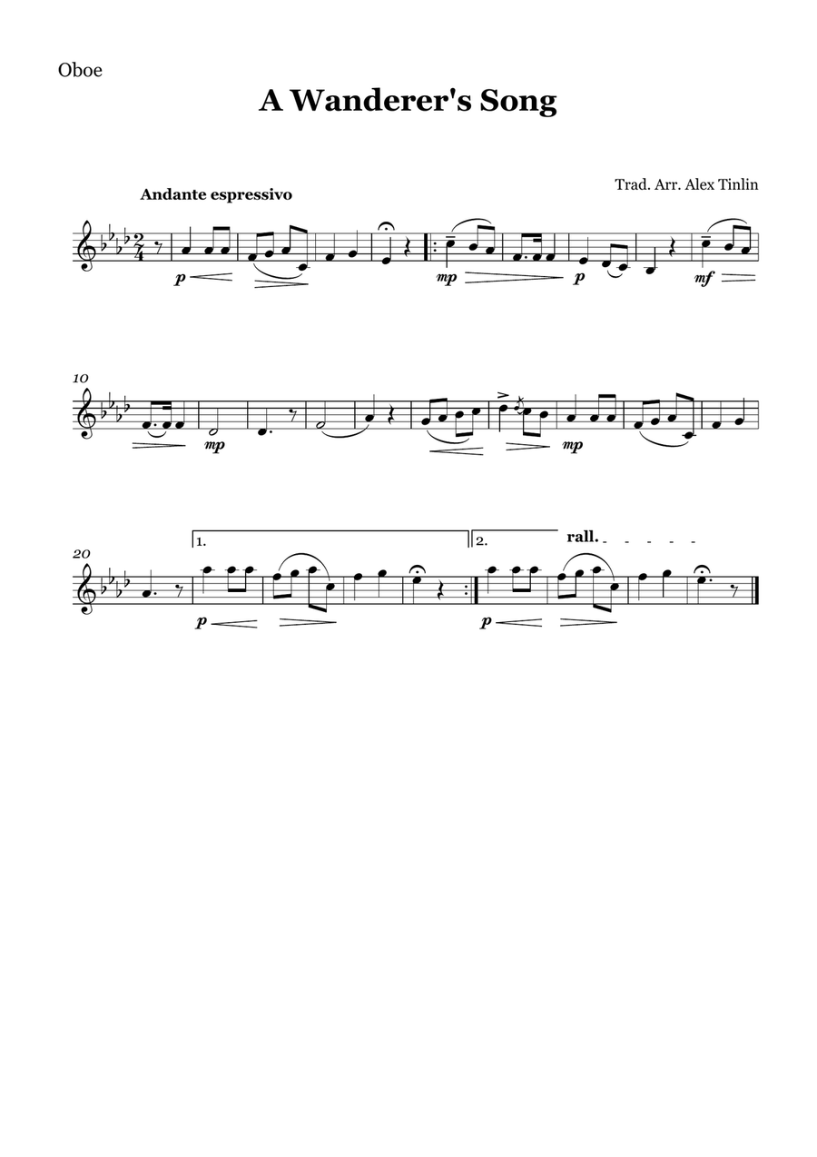 A Wanderer's Song A Wanderer's Song Woodwind Quartet scores gallery preview page 4