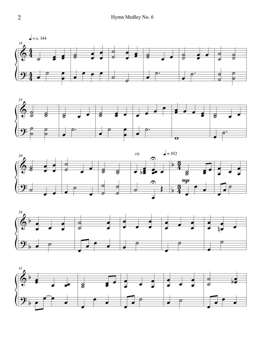 Hymn Medley No. 6 (Piano Solo) Piano Solo scores gallery preview page 2