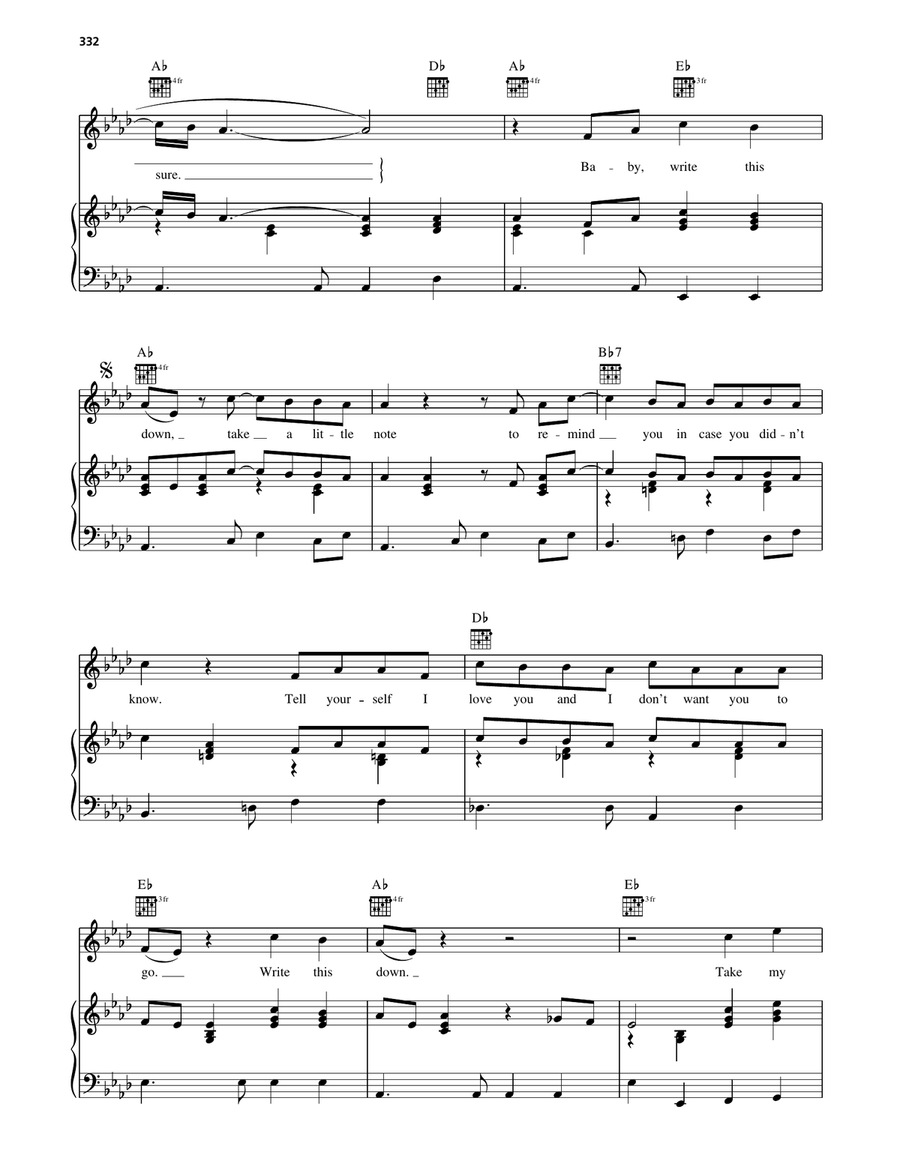 Write This Down Write This Down Piano, Vocal, Guitar scores gallery preview page 3