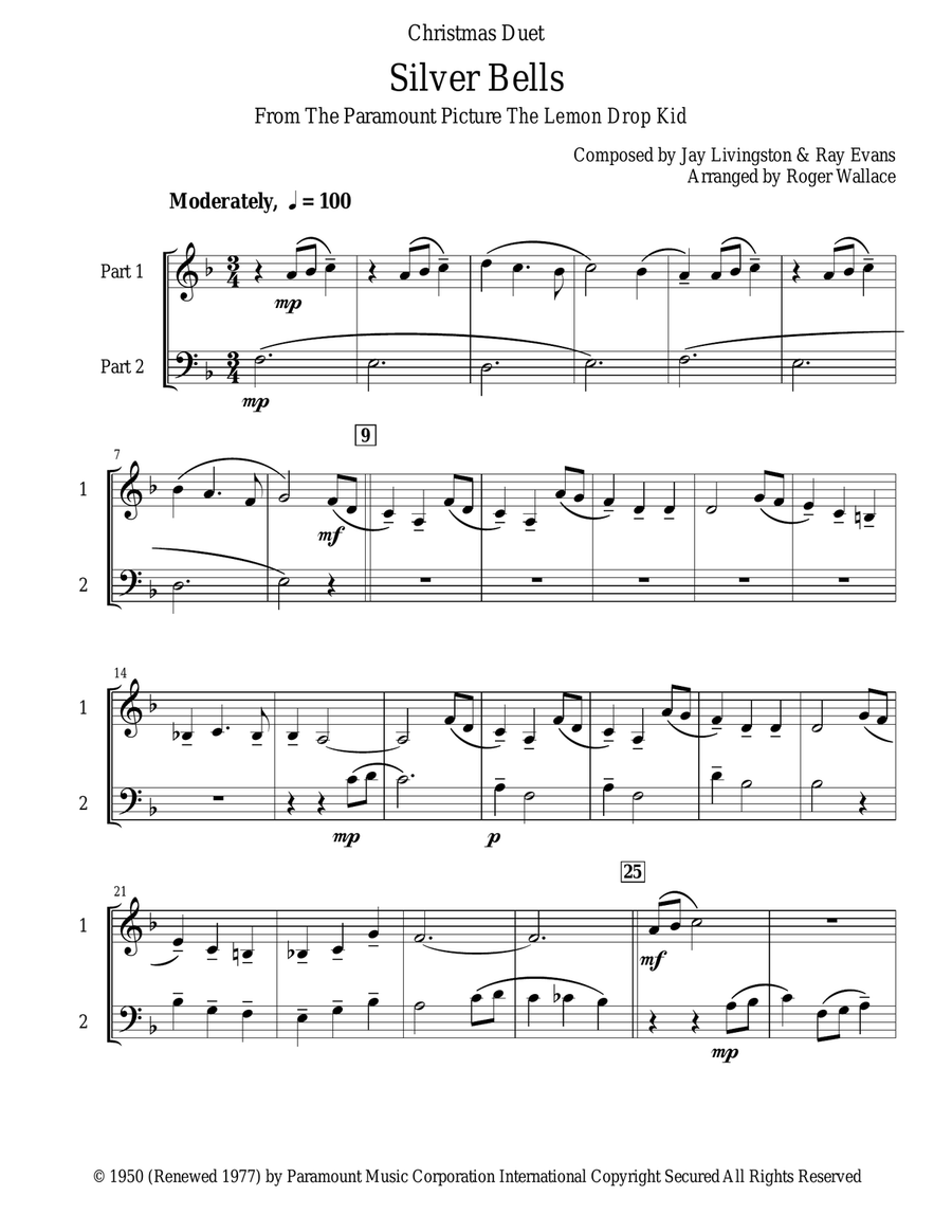 Silver Bells Silver Bells Brass Duet scores gallery preview page 2