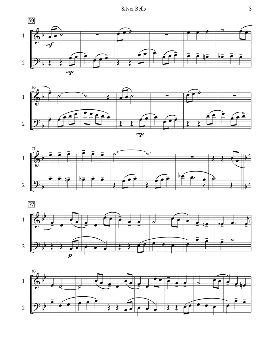 Silver Bells Silver Bells Brass Duet scores gallery preview page 4