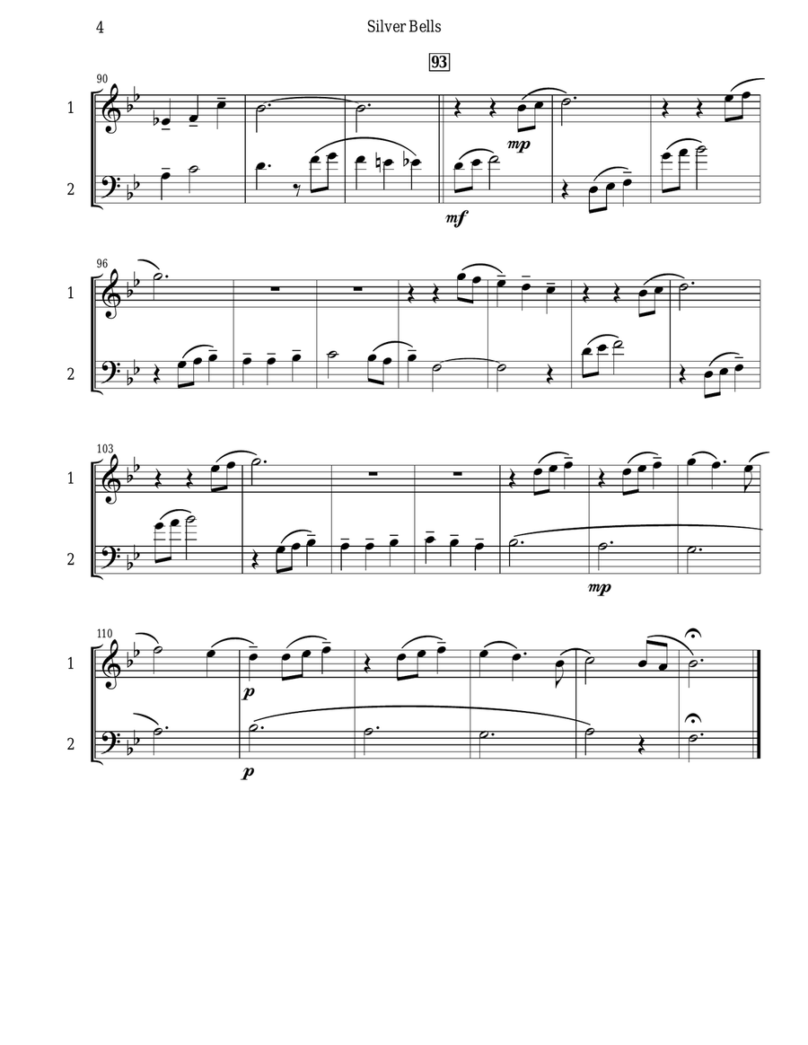Silver Bells Silver Bells Brass Duet scores gallery preview page 5