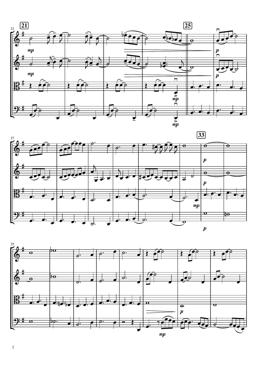 Sunset Lullaby by George Gershwin String Quartet - Digital Sheet Music page 2