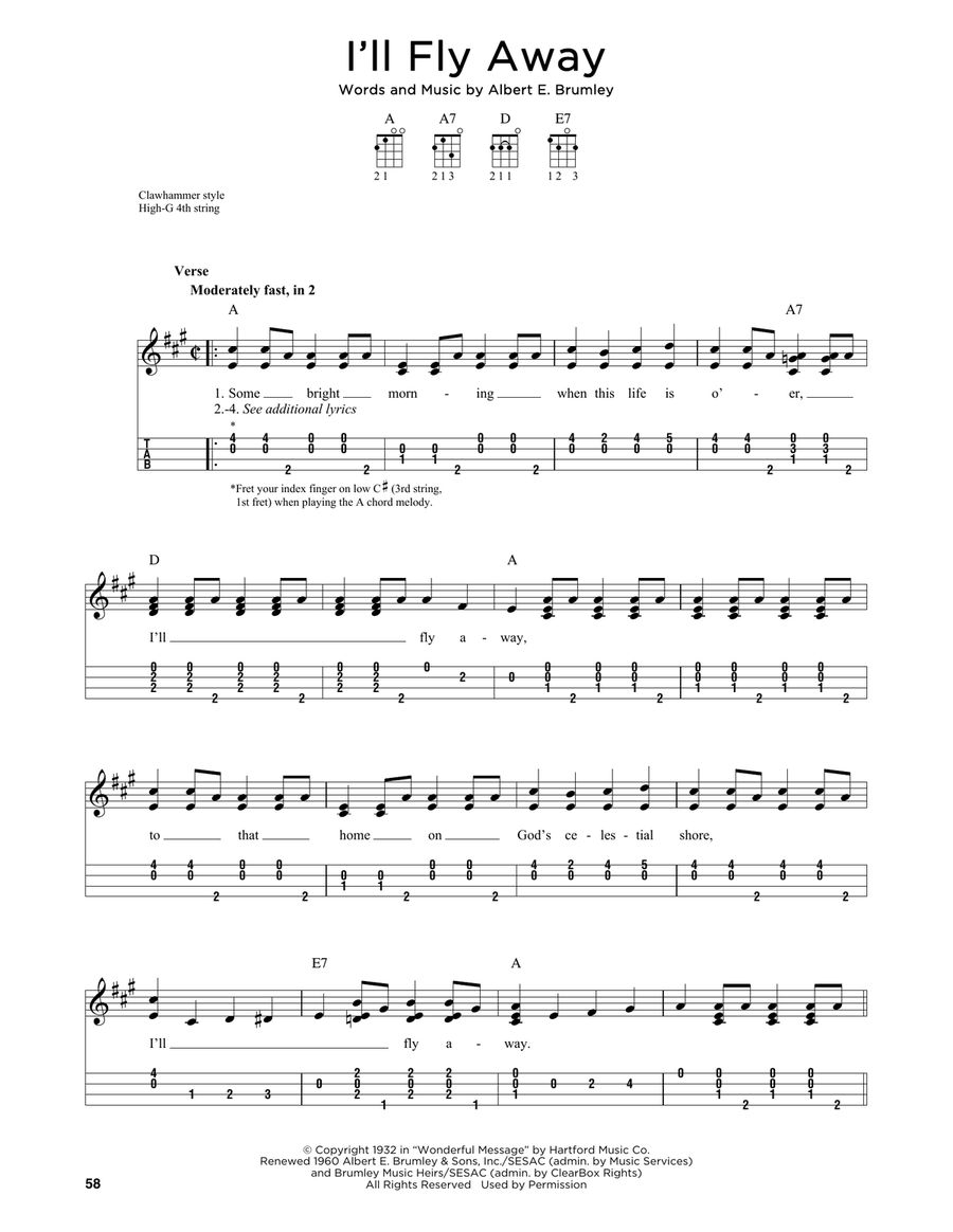 I'll Fly Away (arr. Jim Schustedt) Ukulele scores gallery preview page 1