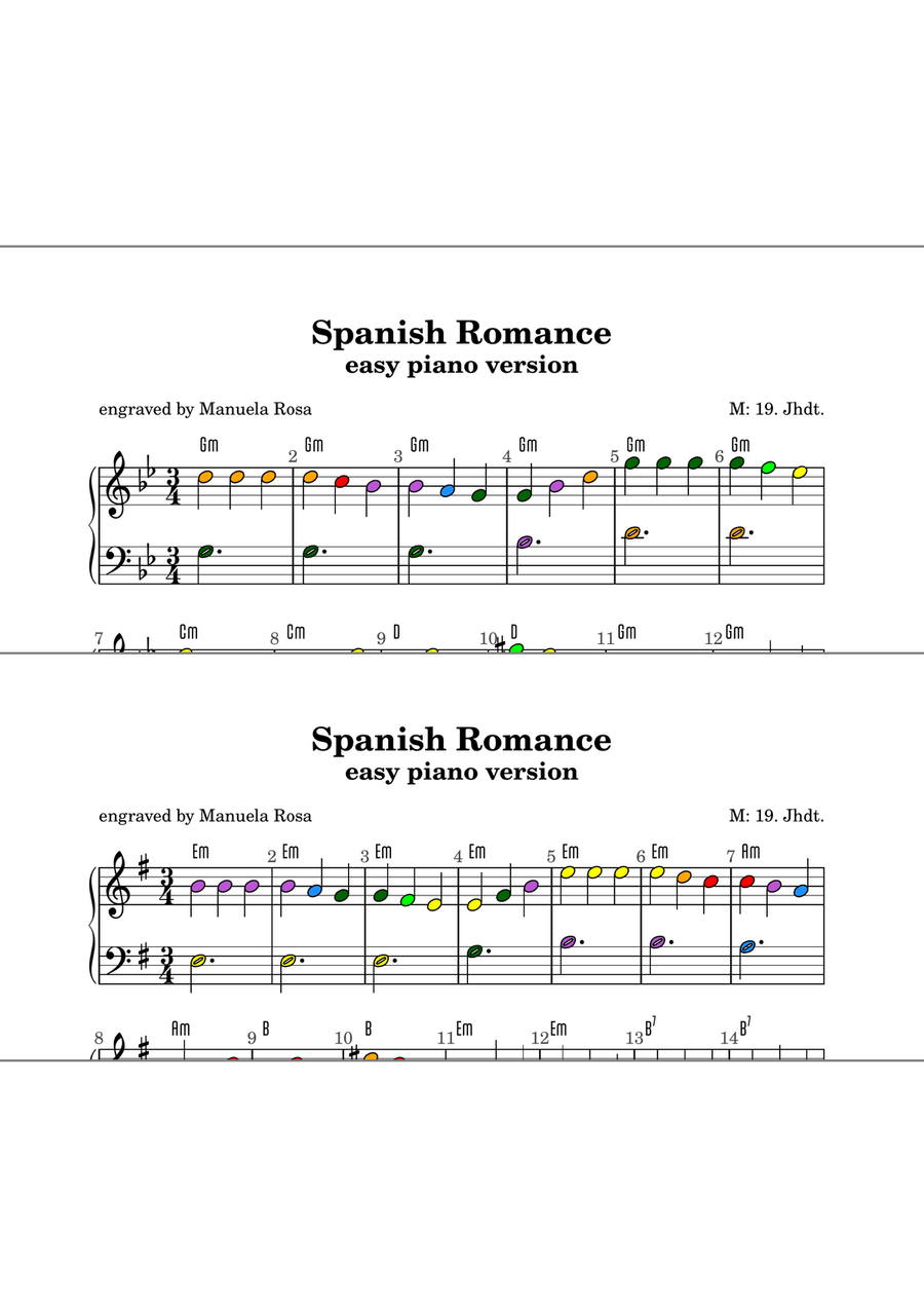 Spanish Romance (Spanische Romanze; easy piano version) Piano Method scores gallery preview page 4