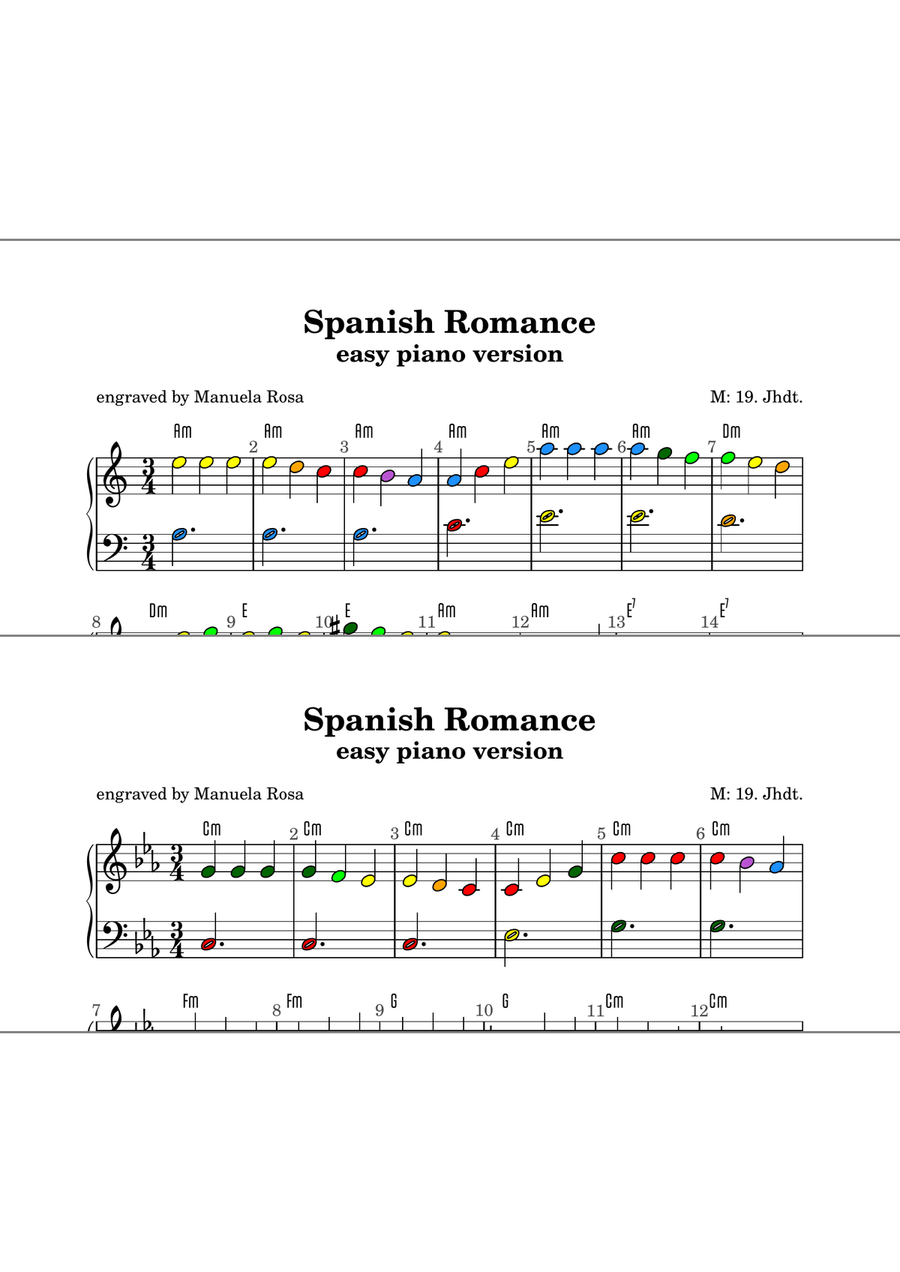 Spanish Romance (Spanische Romanze; easy piano version) Piano Method scores gallery preview page 5