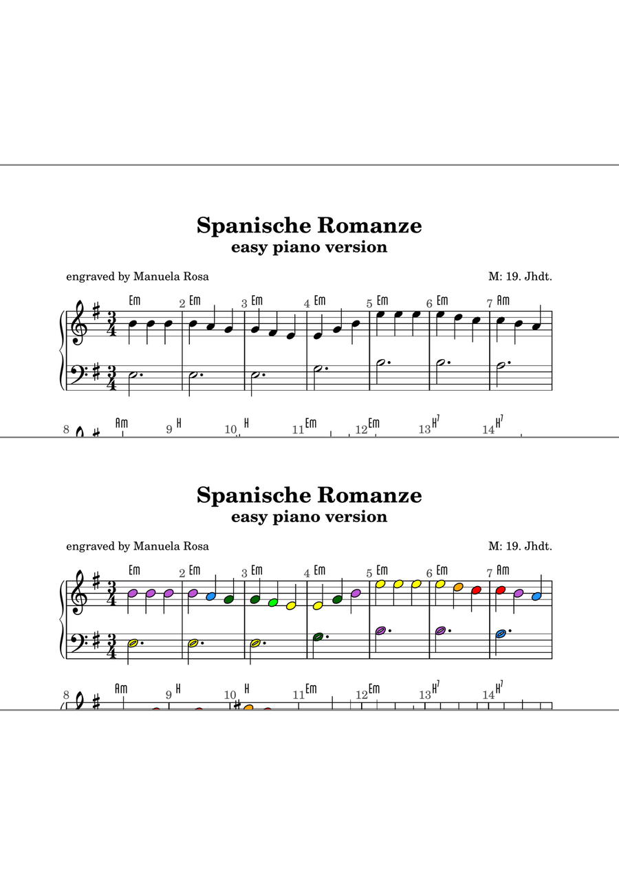 Spanish Romance (Spanische Romanze; easy piano version) Piano Method scores gallery preview page 6