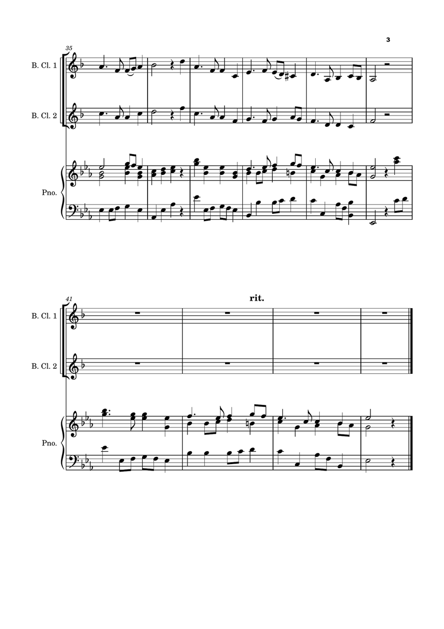 Five Christmas Songs for two Bass Clarinets - volume 3 Woodwind Duet scores gallery preview page 4