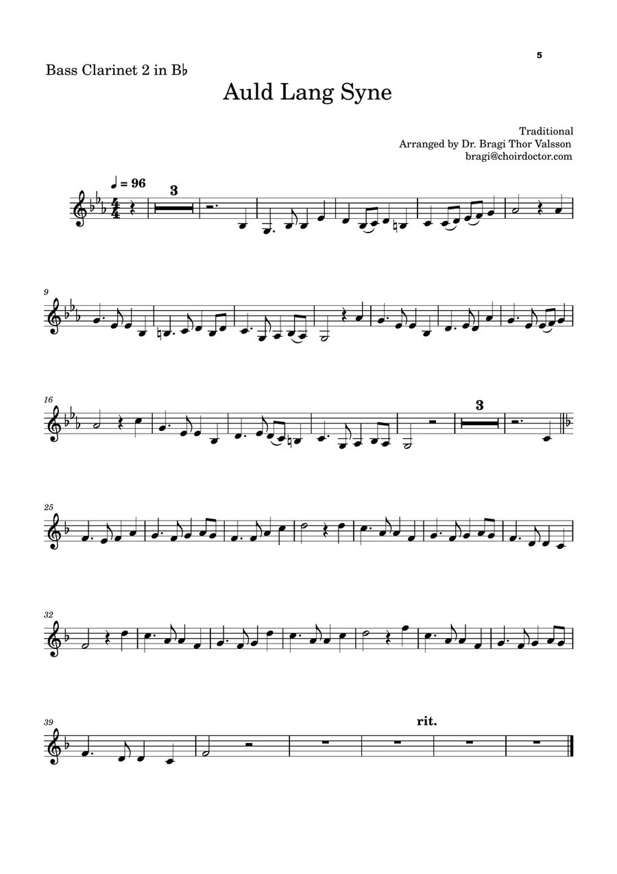Five Christmas Songs for two Bass Clarinets - volume 3 Woodwind Duet scores gallery preview page 6