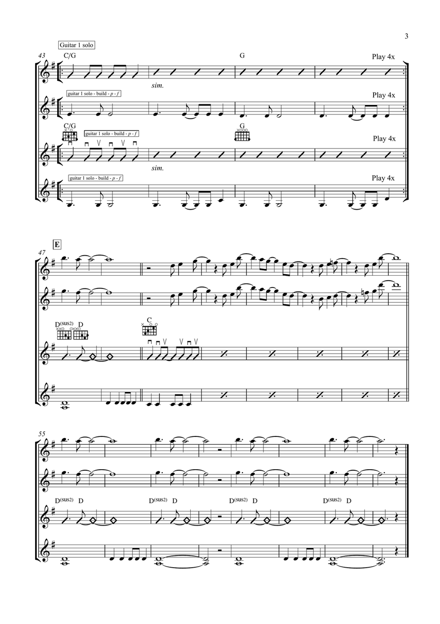 All Apologies All Apologies Guitar Ensemble scores gallery preview page 3